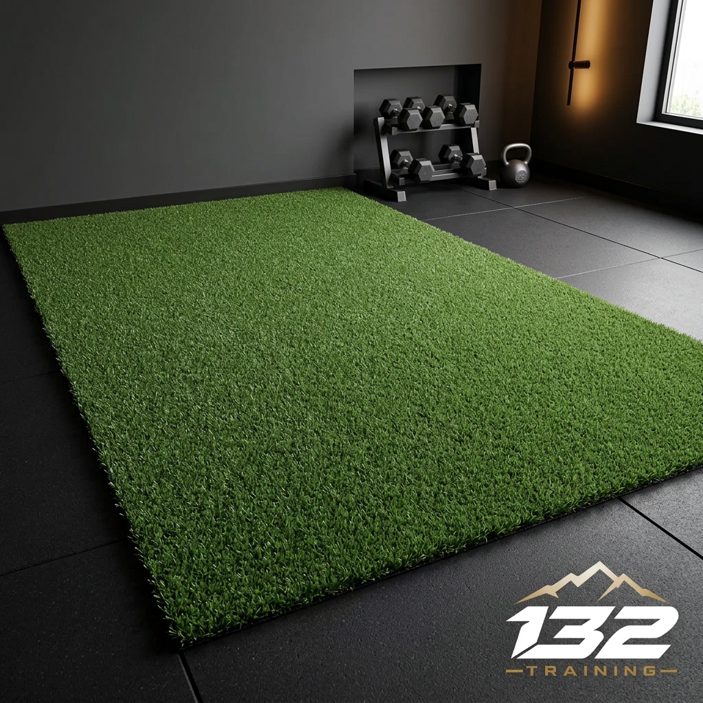 Césped deportivo de 10 mm en un espacio de entrenamiento en casa