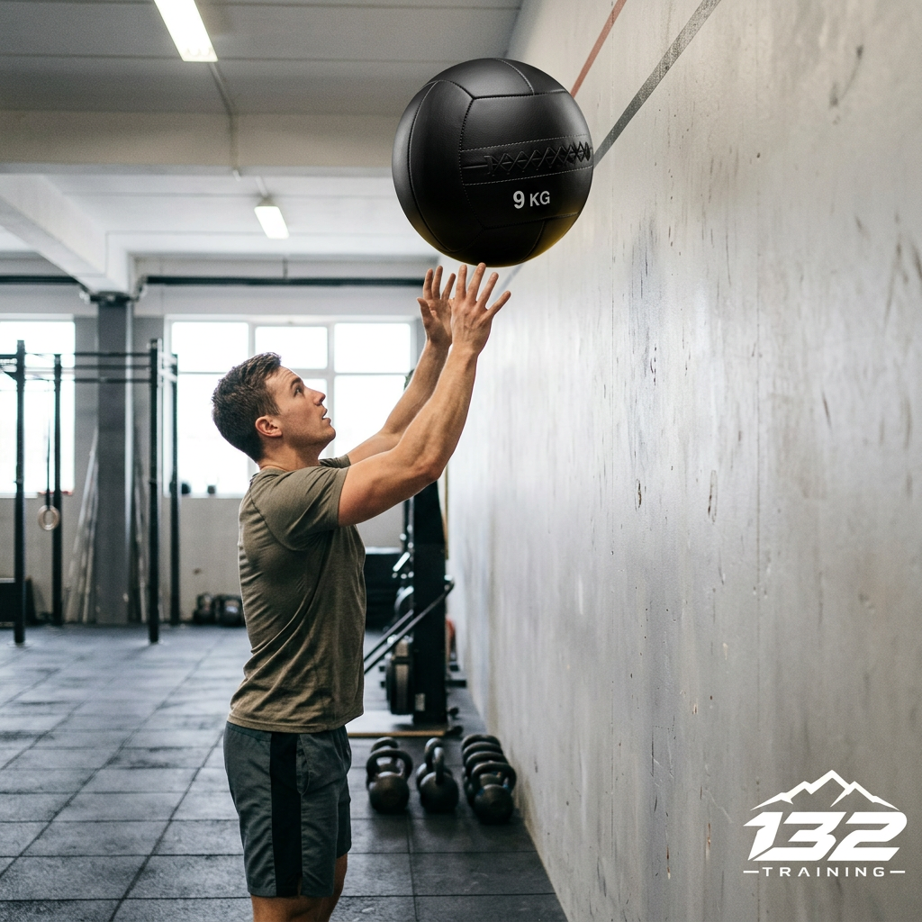 Medicine Ball de 9 kg en lanzamiento a pared